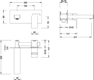 Встраиваемый смеситель для раковины Timo Selene чёрный 2071/03SM